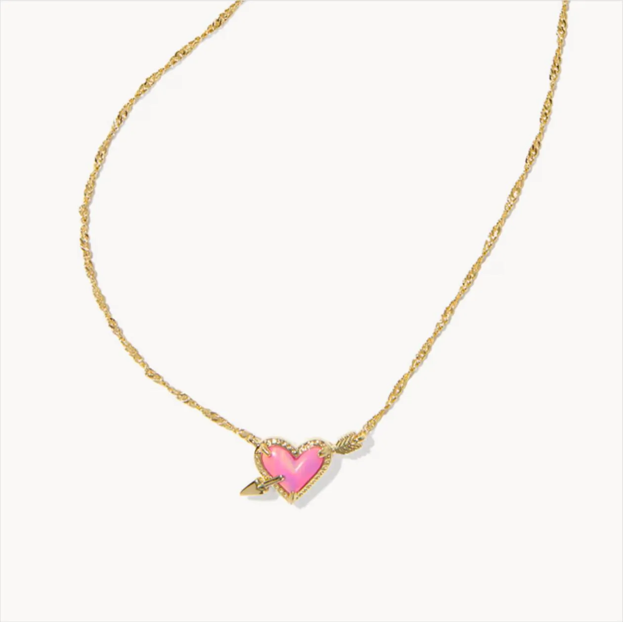 Kendra Scott Ari Heart Arrow Gold Short Pendant Necklace
